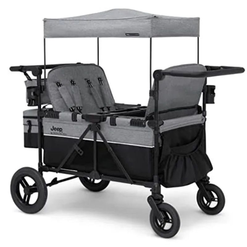 Wrangler Deluxe 4 Seater Stroller Wagon by Delta Children – Gray