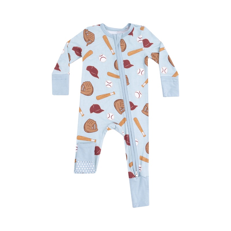 2 Way Zipper Romper – Baseball