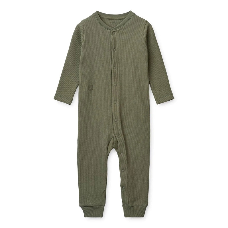Birk Waffle Pyjamas Jumpsuit – Faune Green