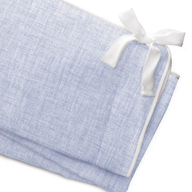 Liz & Roo Light Blue Linen Crib Rail Cover