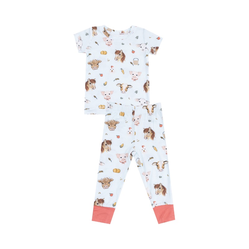 Loungewear Set – Vintage Animal Faces Blue