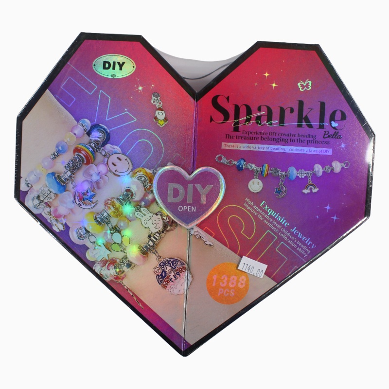 Sparkle Heart Bead Kit  Colorful Mix