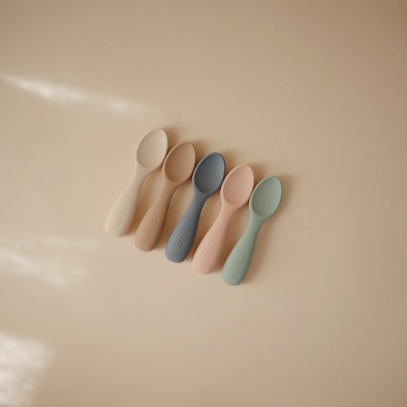 Mushie Silicone Toddler Starter Spoons 2-Pack