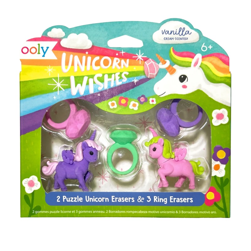 Ooly Unicorn Wishes Scented Puzzle Erasers – Set of 5