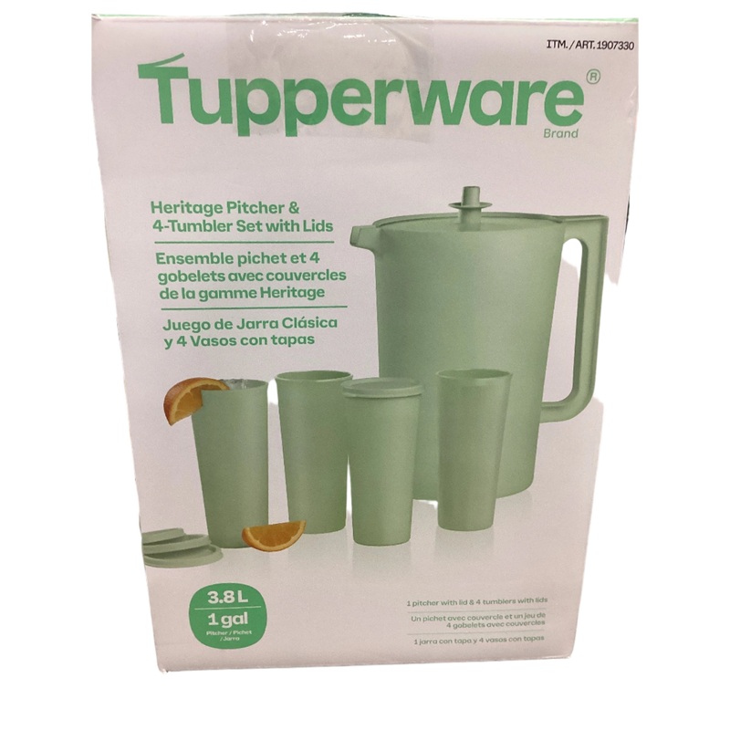 Tupperware 1 Gallon Pitcher – Blue Plastic Beverage Container