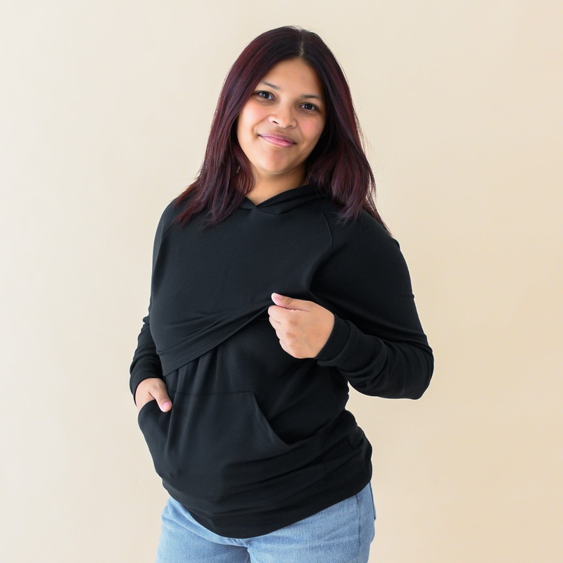 Women’s French Terry Nursing Hoodie in Midnight