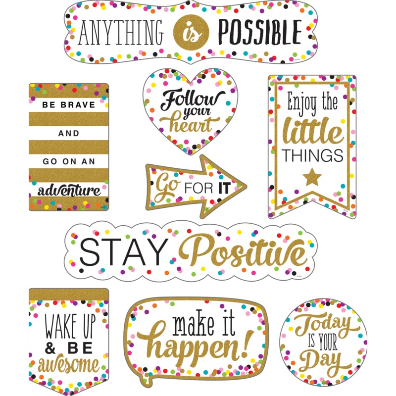 Clingy Thingies Confetti Positive Sayings Accents(C)