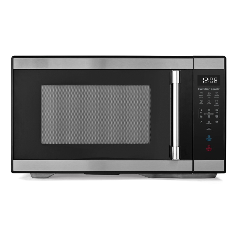 Hamilton Beach 1.1 cu ft Countertop Microwave Oven, Black and Stainless Steel (See Description)