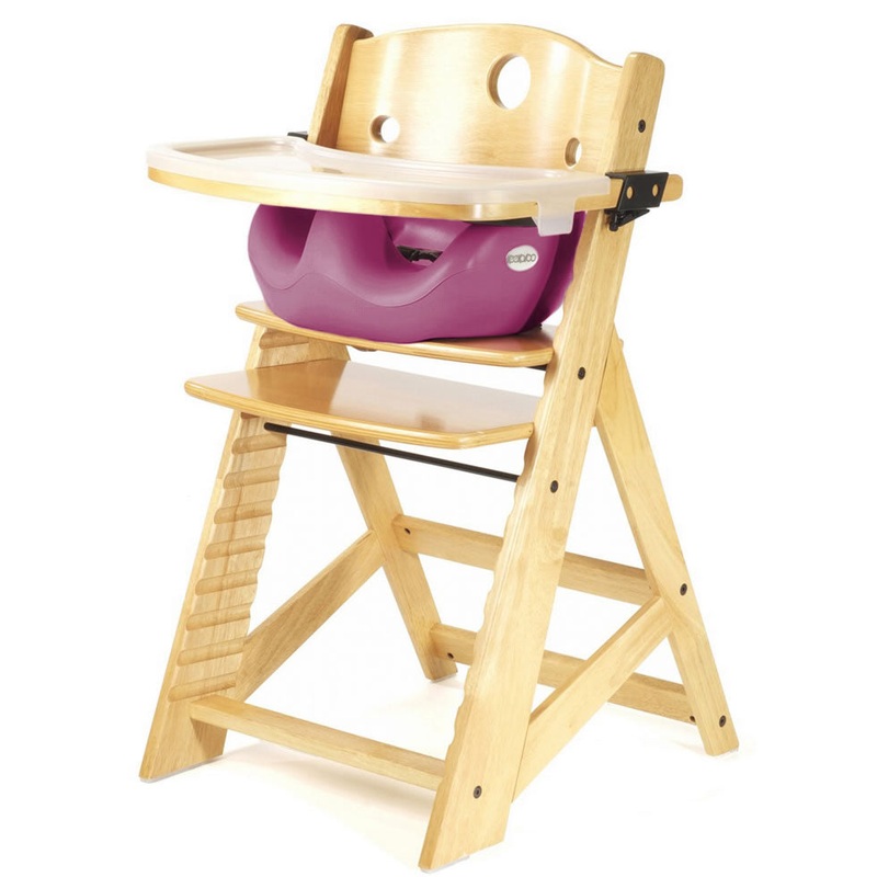 Keekaroo Height Right High Chair & Infant Insert – Natural / Raspberry