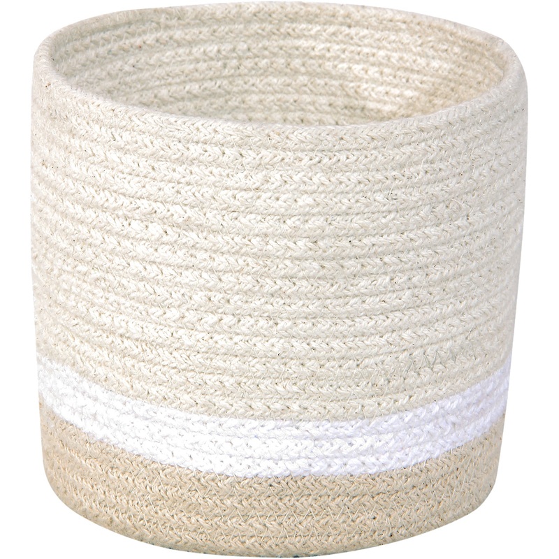 Lorena Canals Basket Mini Tricolor – Ivory (6″ x 6″)
