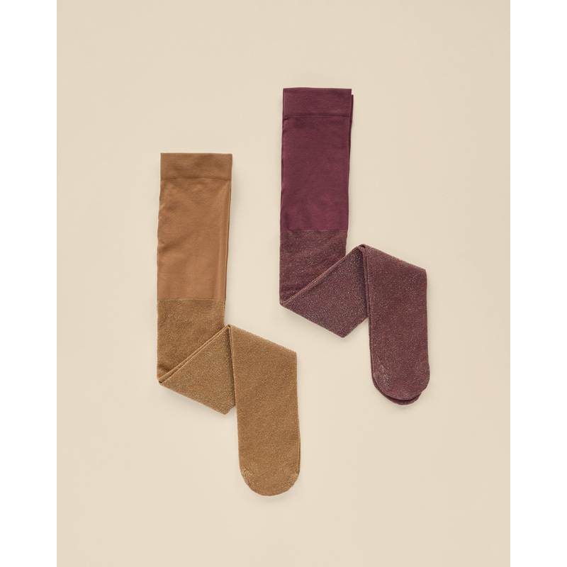 Noralee Shimmer Tights – Golden + Fig