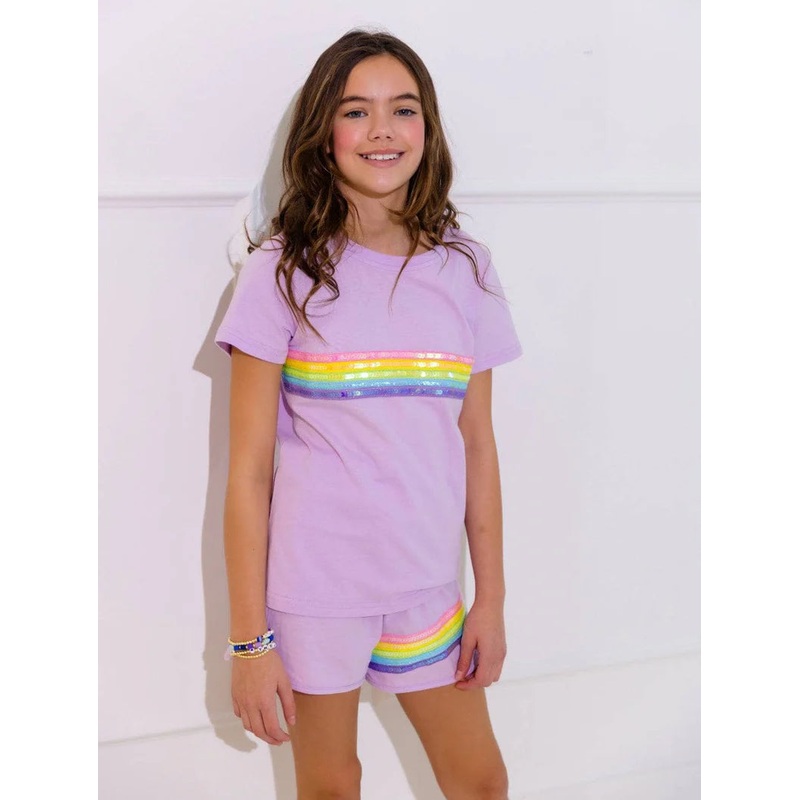 Rainbow Sequin Short Set