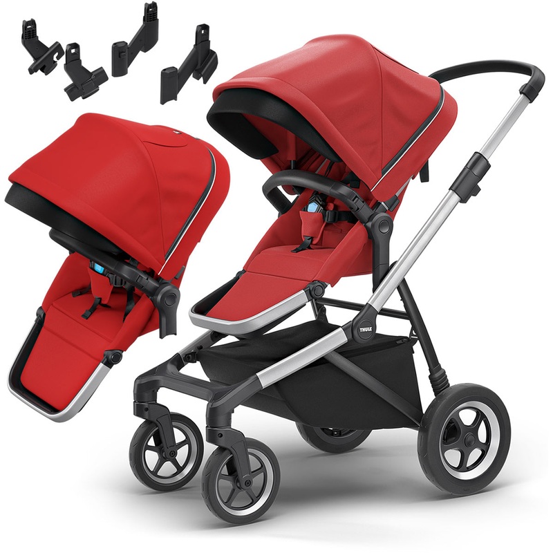 Thule Sleek Double Stroller – Energy Red