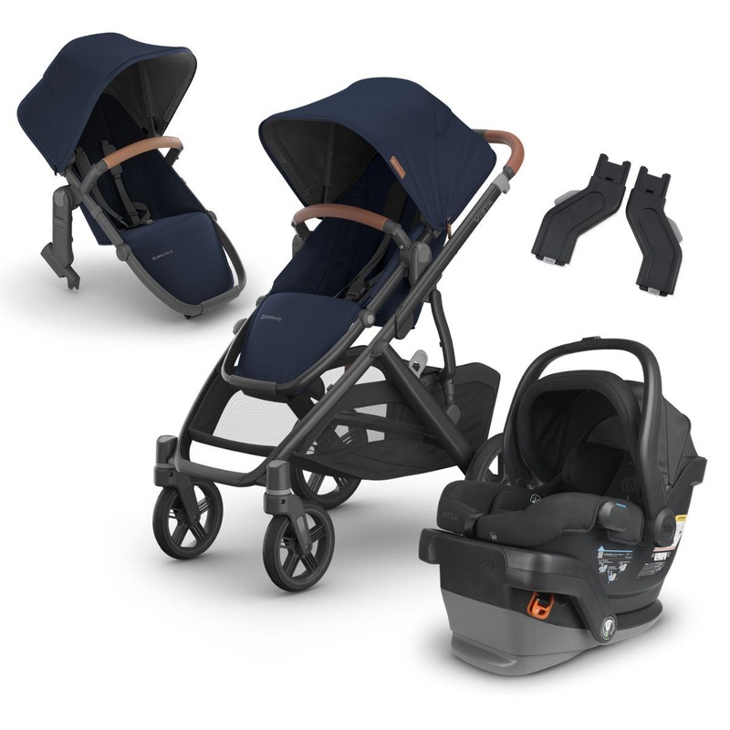 UPPAbaby VISTA V3 Double Stroller with V2+ Rumbleseat + MESA V2 Travel System Bundle – Noa / Jake