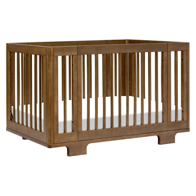 Yuzu 8 in 1 Convertible Crib with All Stages Conversion Kits – Natural Walnut