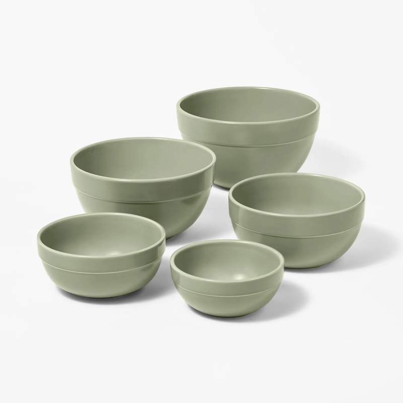 5pc Earthenware Ceramic Mixing Bowl Set