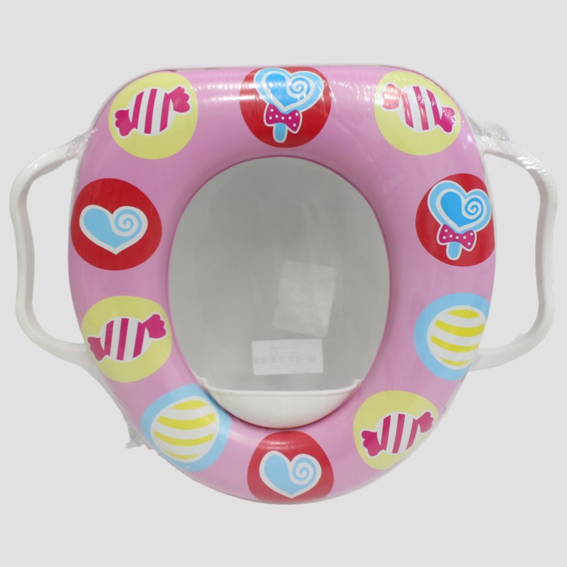 Cushioned Childrens Toilet Seat  Potty Training Toilet Seat with Handles (Candies)