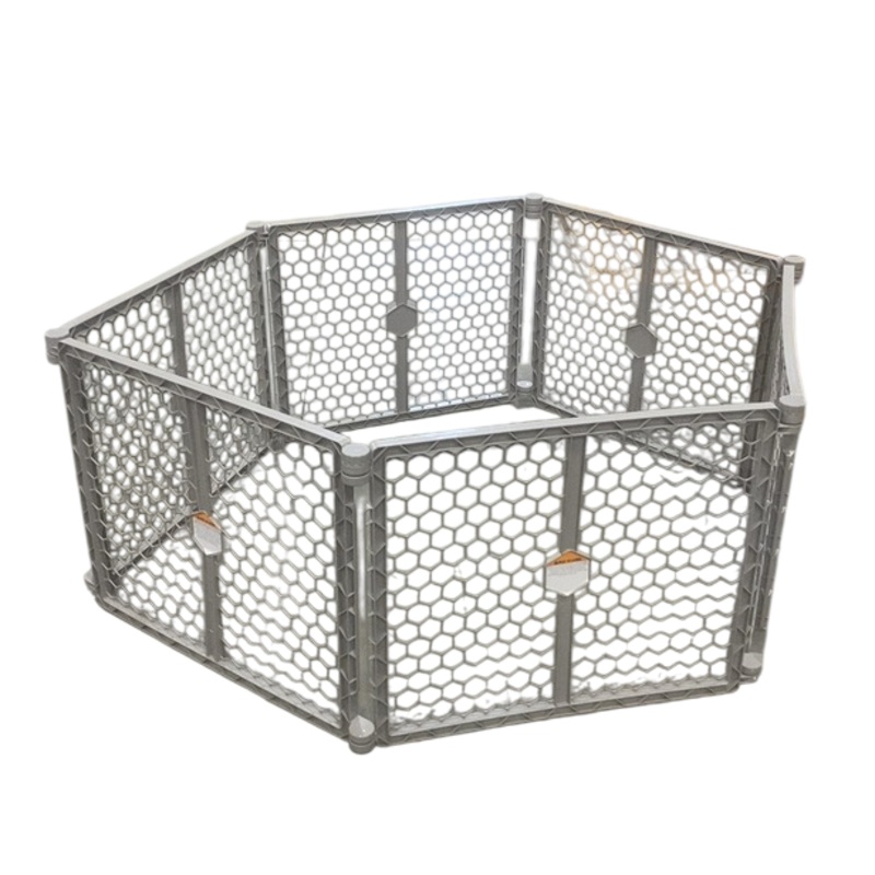 Regalo 2-in-1 Plastic Play Yard and Safety Gate, Gray