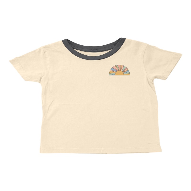 Stay Sunny Short Sleeve Boxy Tee – Sand