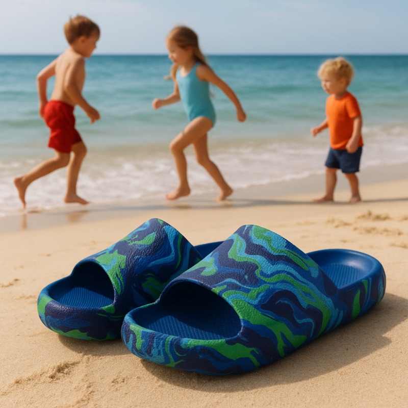 Blue/Green Rubber Slippers
