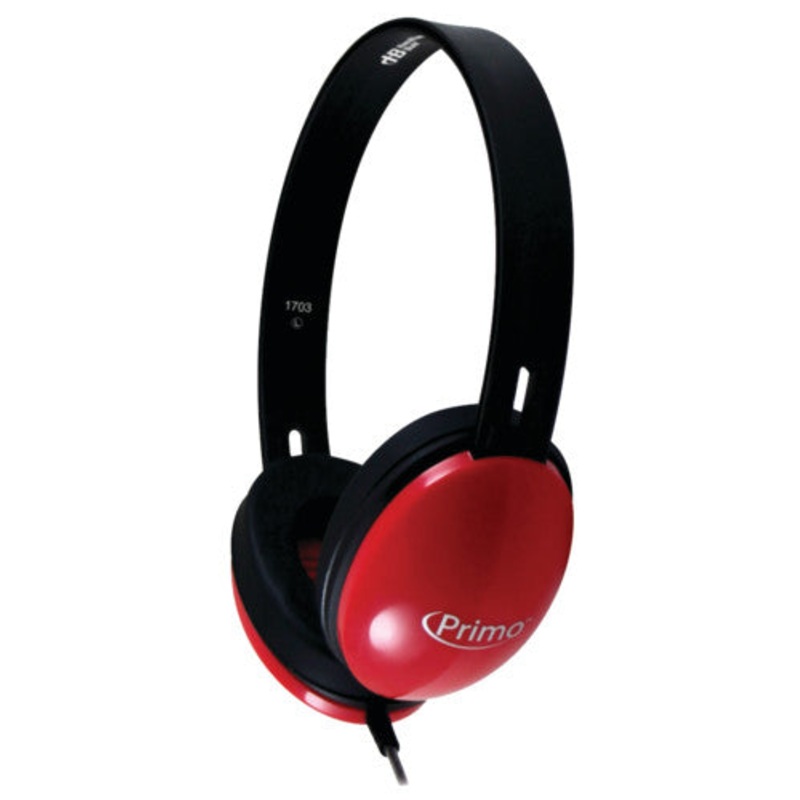 Primo Stereo Headphones, Red