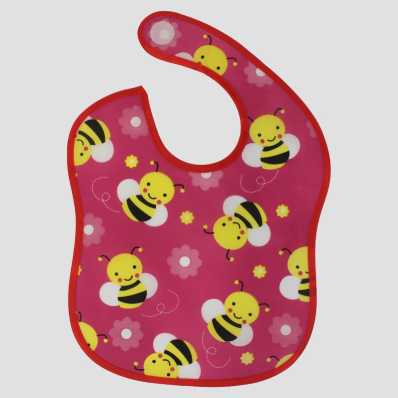 Smiling Bees PVC Baby Bib  Lightweight, Comfortable & Mess-Free