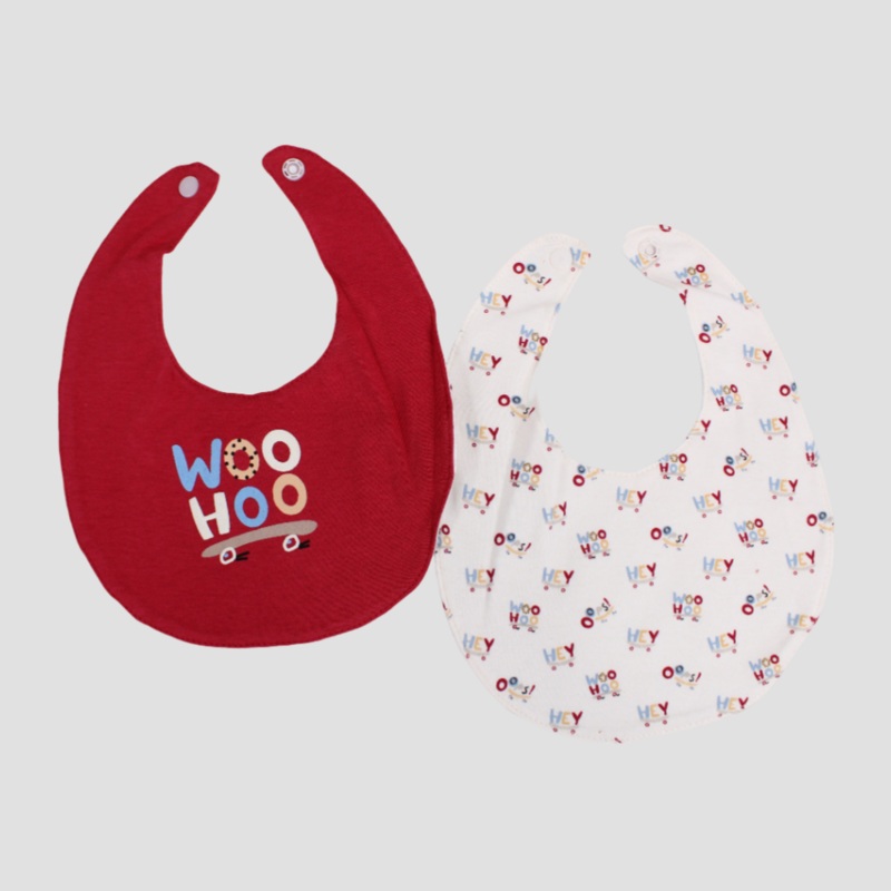 Taupe & Off-White Woo Hoo Bibs (2-Pack)
