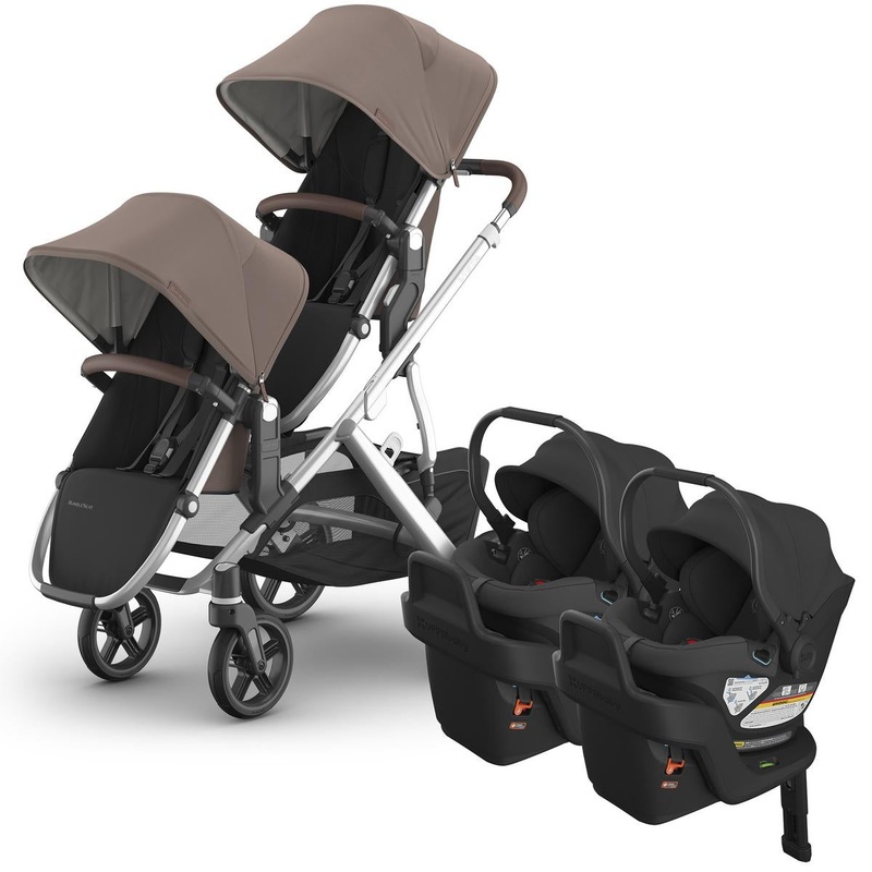 UPPAbaby Vista V3 Twin Stroller with RumbleSeat V3 + Aria Travel System Bundle – Theo / Jake