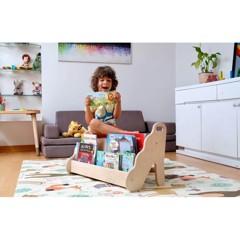 Wave Design Wooden Bookshelf / Small-Medium-Large Size