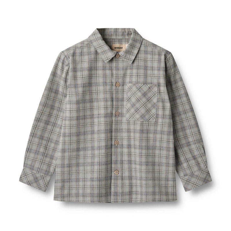 Wheat Oscar Shirt – Cloudy Blue Check