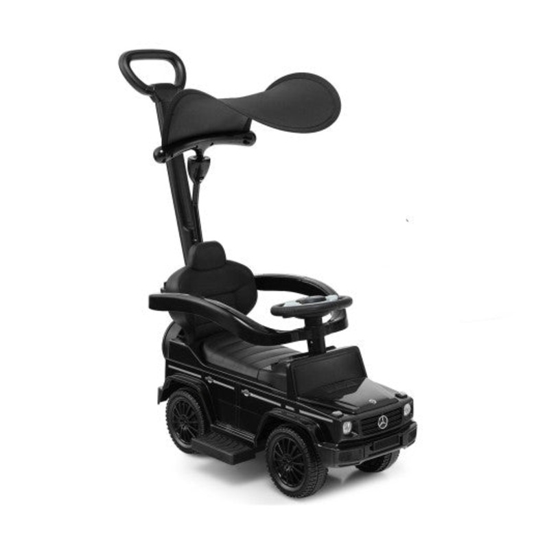 3-in-1 Ride on Push Car Mercedes Benz G350 Stroller Sliding Car With Canopy-Black