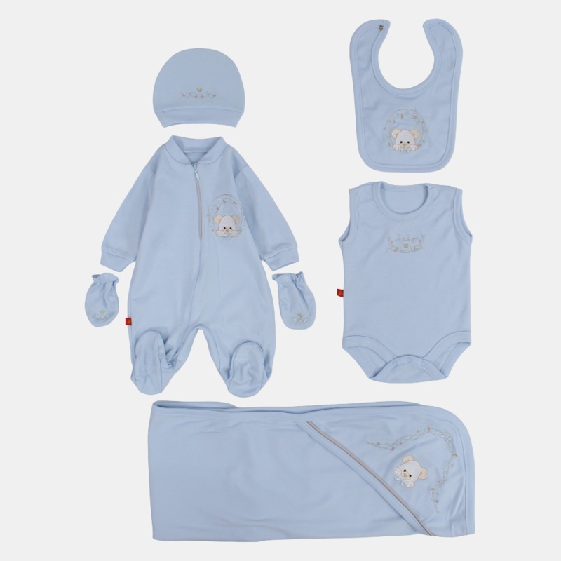 Baby Girls Cotton Baby Footie Set  Mousy 5-Piece Set