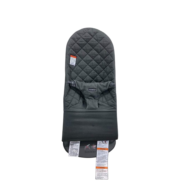 BabyBjorn Bouncer Bliss, Anthracite Cotton Petal Quilt, Light Gray Frame