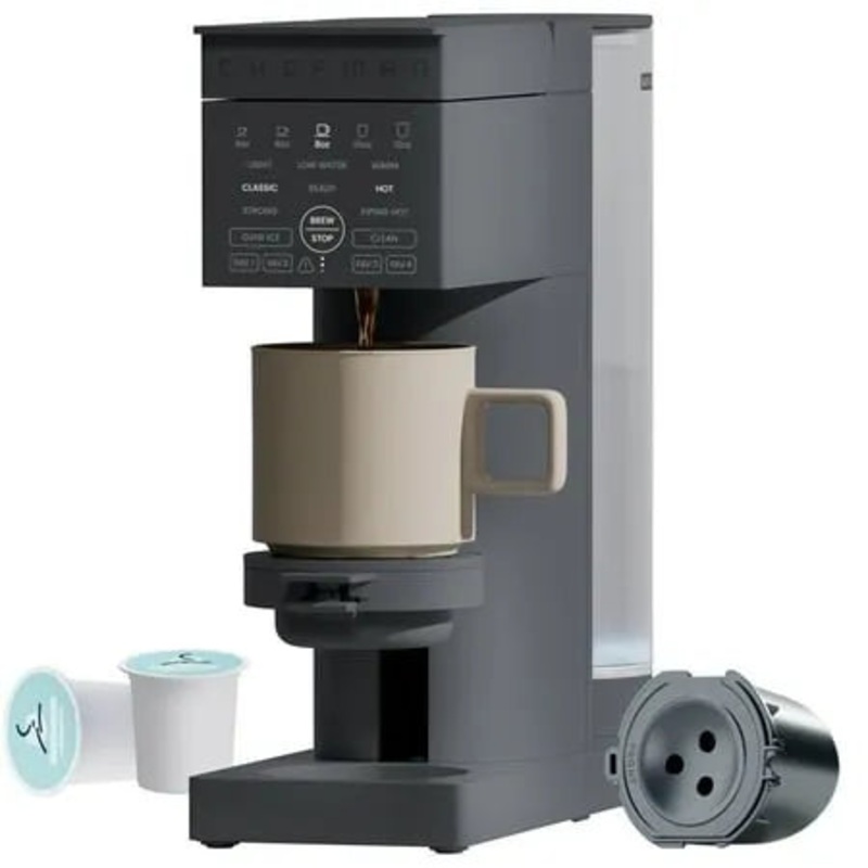 Chefman Caffeinator Single Serve Coffee Maker with 48 Oz Reservoir – Midnight (See Description)