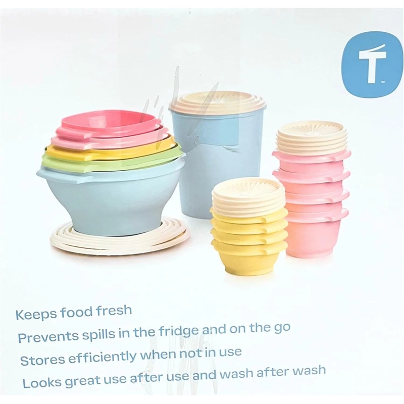 Heritage Collection 32 Pcs Food Storage Container Set Vintage Colors (See Description)