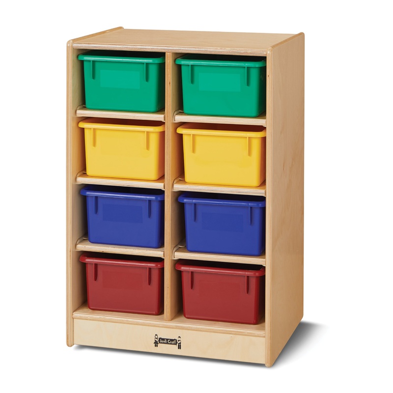 Jonti-Craft 8 Cubbie-Tray Mobile Unit – with Colored Trays
