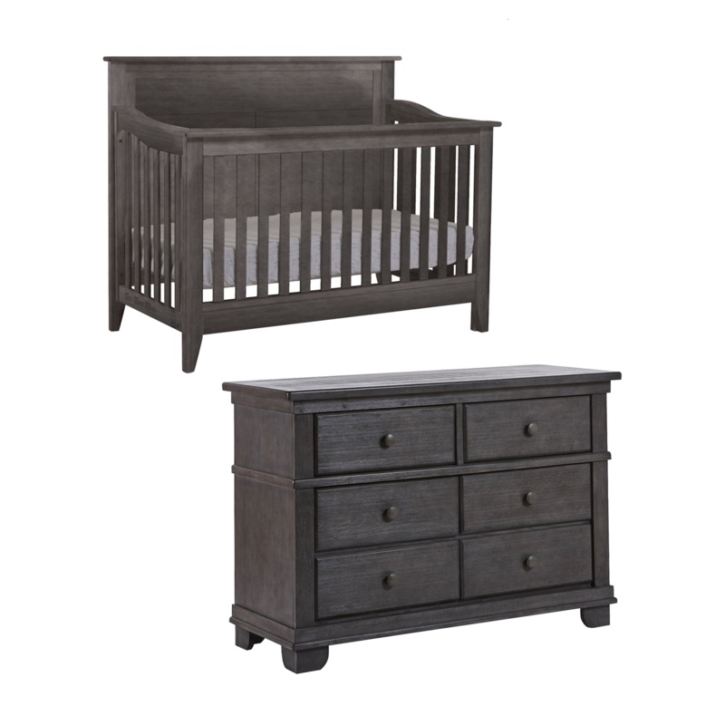 Potenza Forever Flat Top Crib + Dresser Bundle