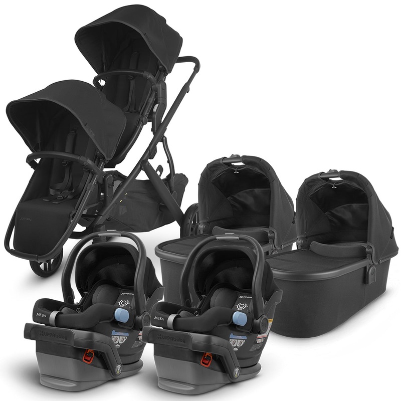 UPPAbaby VISTA V2 Twin Double Stroller + MESA Travel System Bundle – Jake/Jake