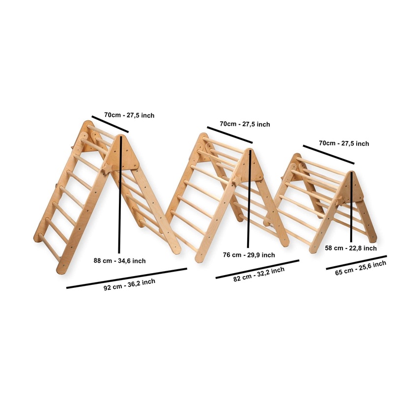 3 Size Montessori Triangle Climber Set | Indoor Playground for Kids