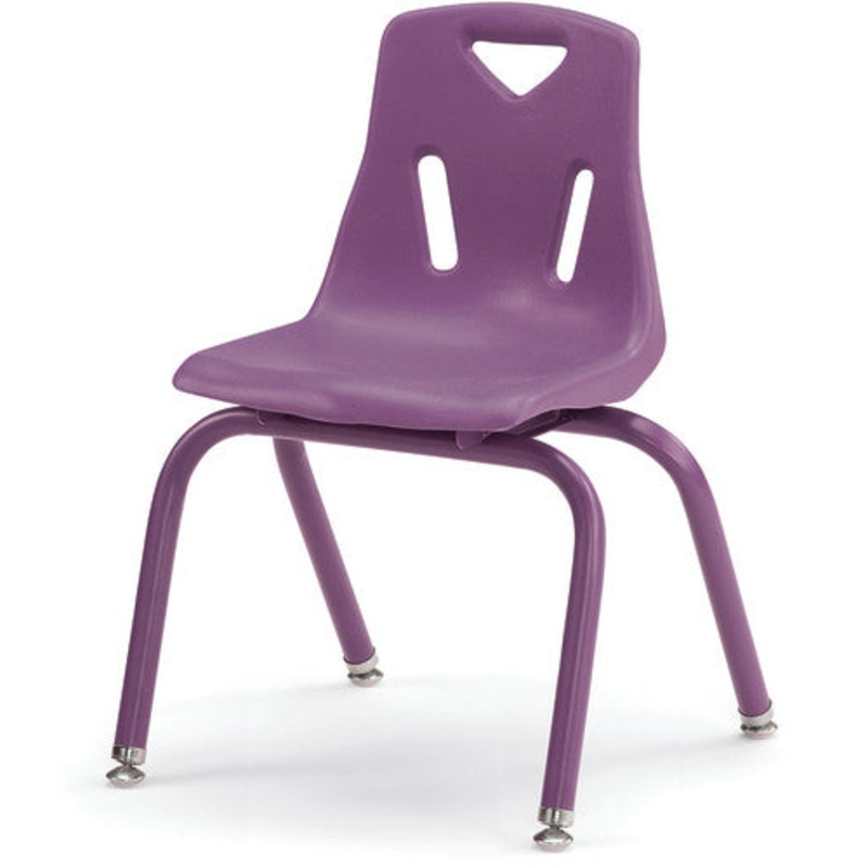 Berries Stacking Chair with Powder-Coated Legs – 14″ Ht – Purple