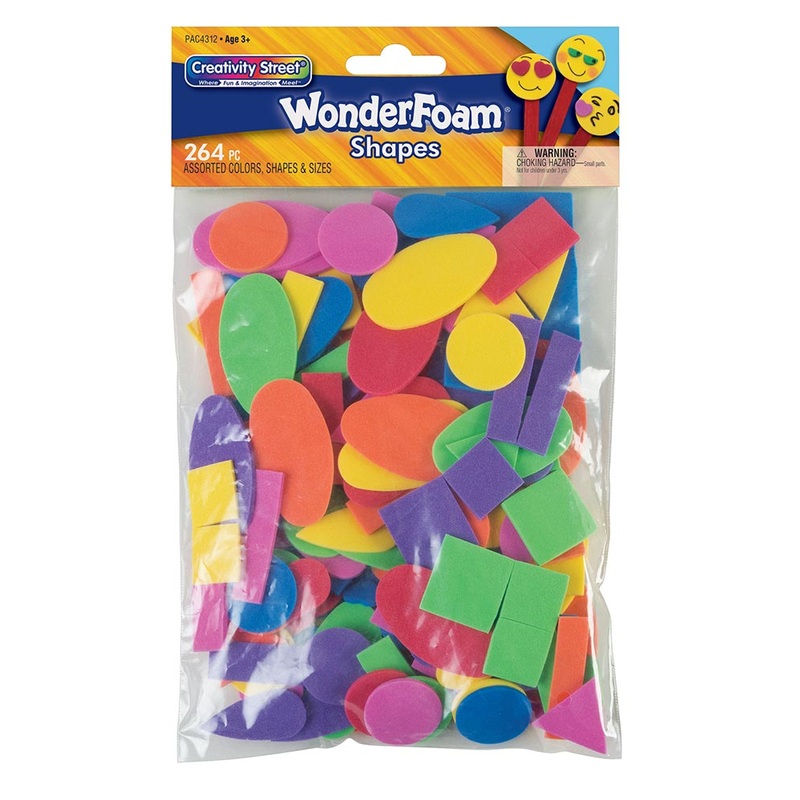 Creativity Street Shapes Assortment, Assorted Colors & Sizes, 264 Pieces