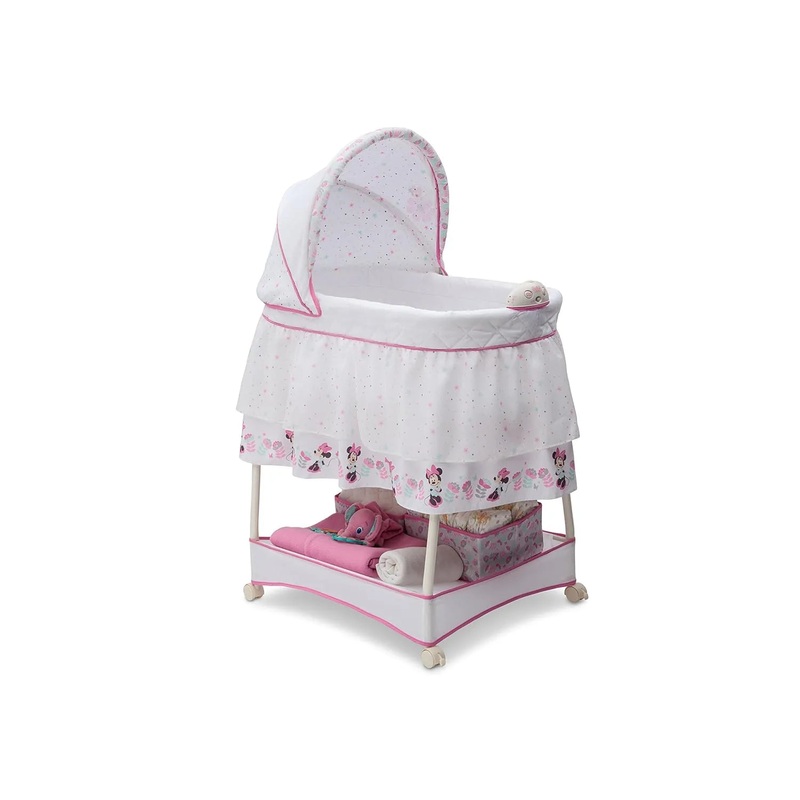 Gliding Bedside Bassinet – Portable Crib with Lights – Minnie Mouse Boutique