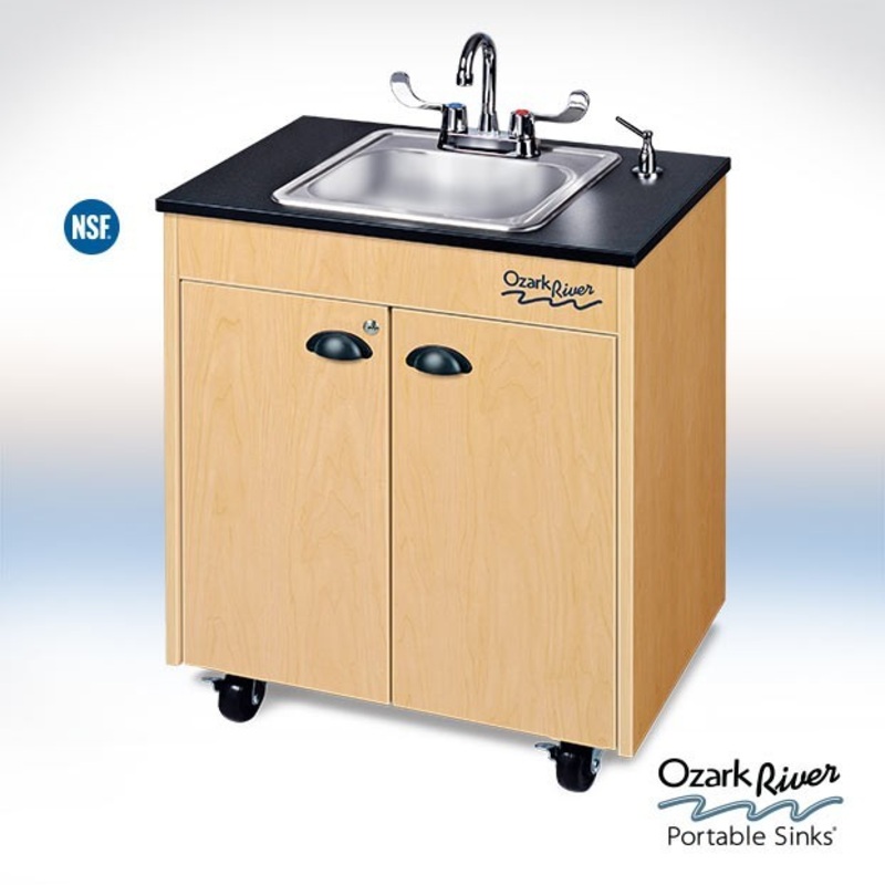 Lil’ Premier 28″ Portable Sink, ABS Single Basin and Top, Maple