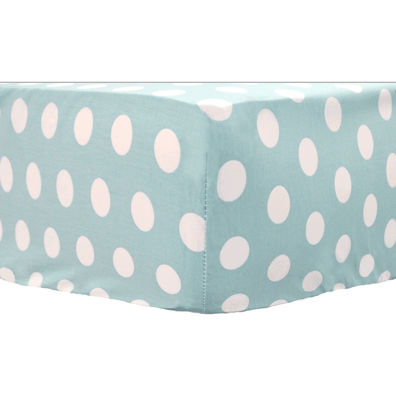My Baby Sam Pixie Baby Aqua Polka Dot Crib Sheet