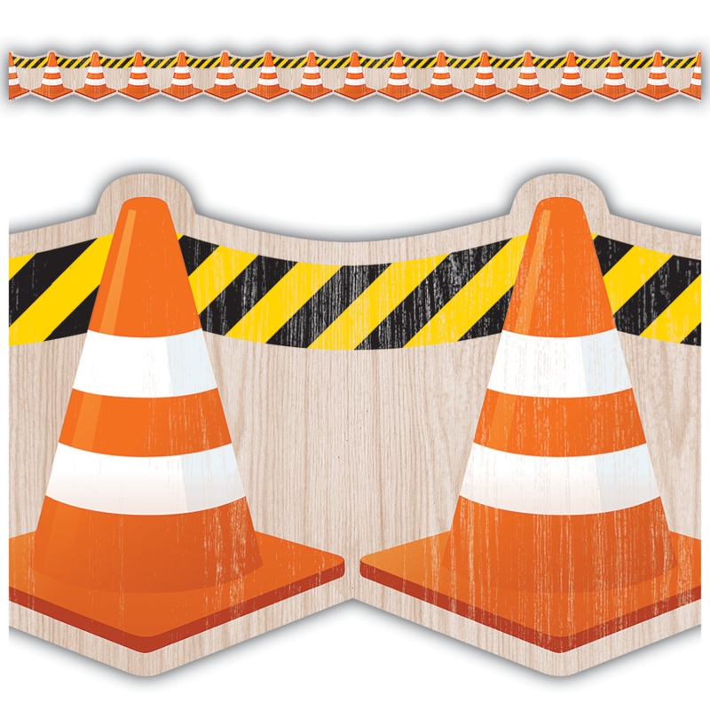 Under Construction Cones Die-Cut Border Trim(C)