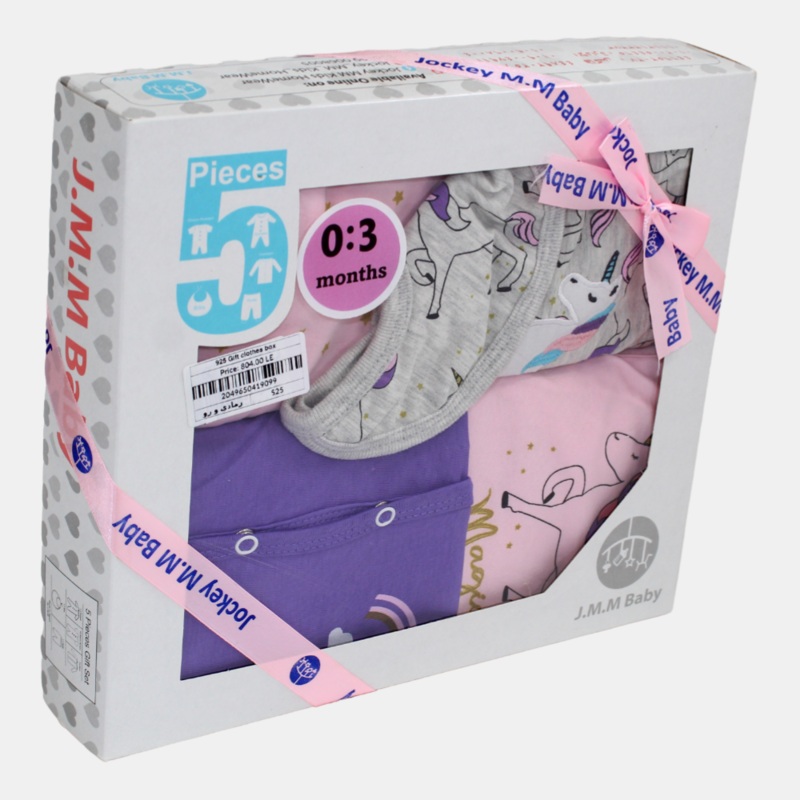 Unicorn-Themed Baby Girls’ Summer Gift Box  5 Pcs (0-3m)