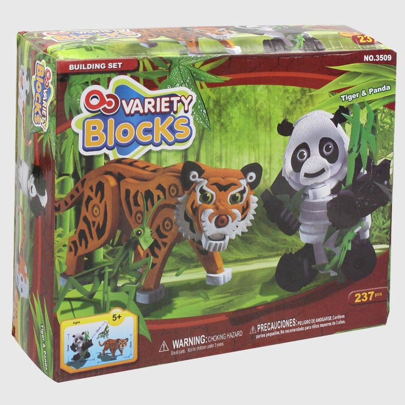 Variety Blocks Building Set – Tiger & Panda 237 Pcs