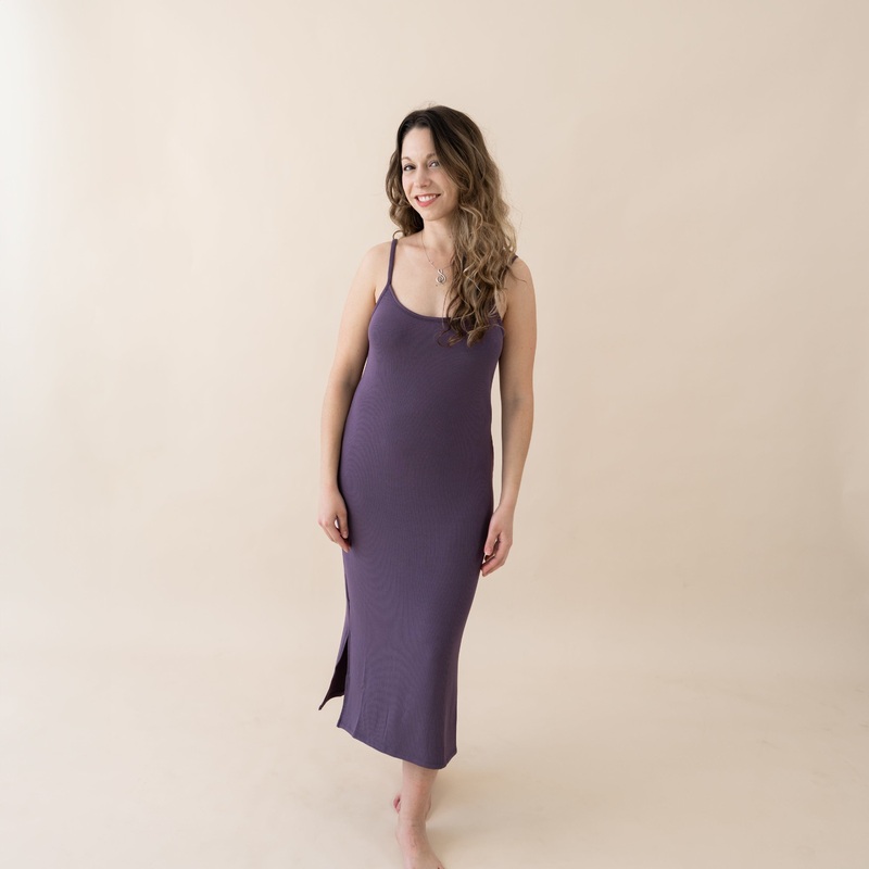 Women’s Ribbed Cami Dress in Currant