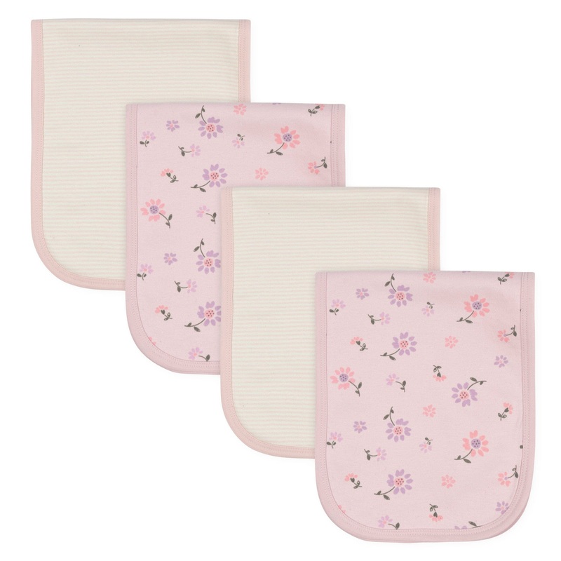 4-Pack Baby Girls Ballerina Burp Cloths