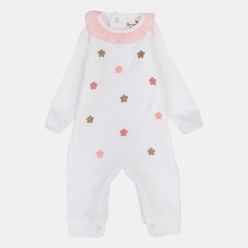 Baby Girls Cotton Onesie  Off White with Stars
